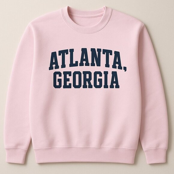 Atlanta, GA Sweatshirt – Pink Gildan Crewneck (L) - Picture 1 of 4
